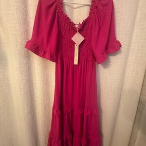 She + Sky Pink Midi Dress